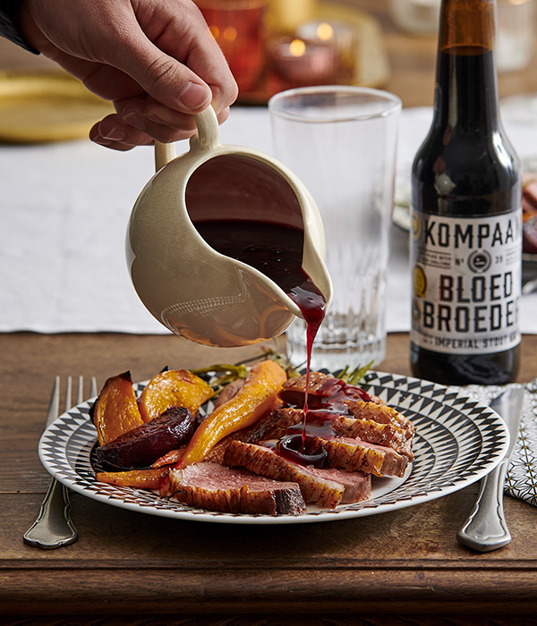 Eendenfilet  met rozemarijn-portsaus